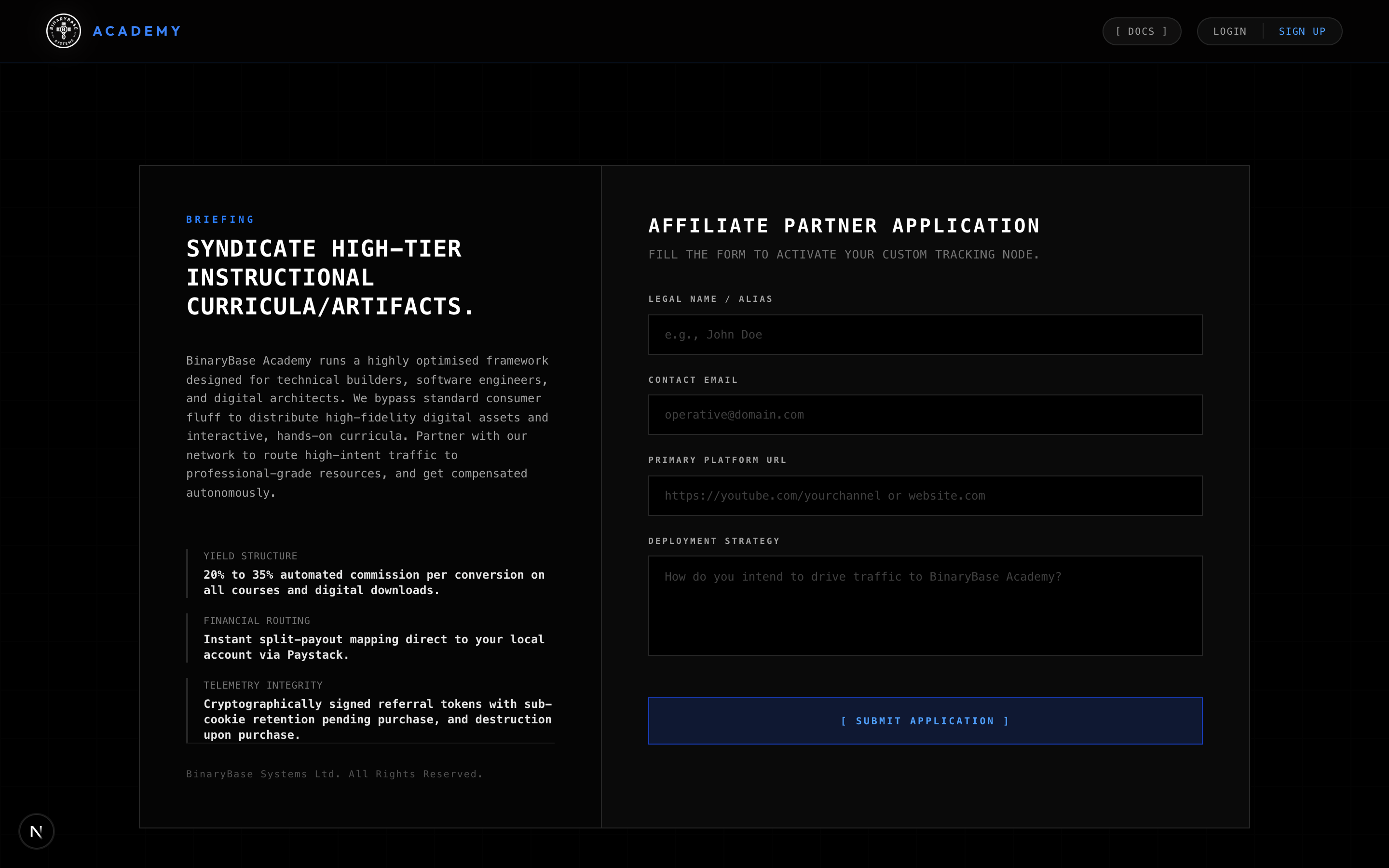 Affiliate Partner Application
