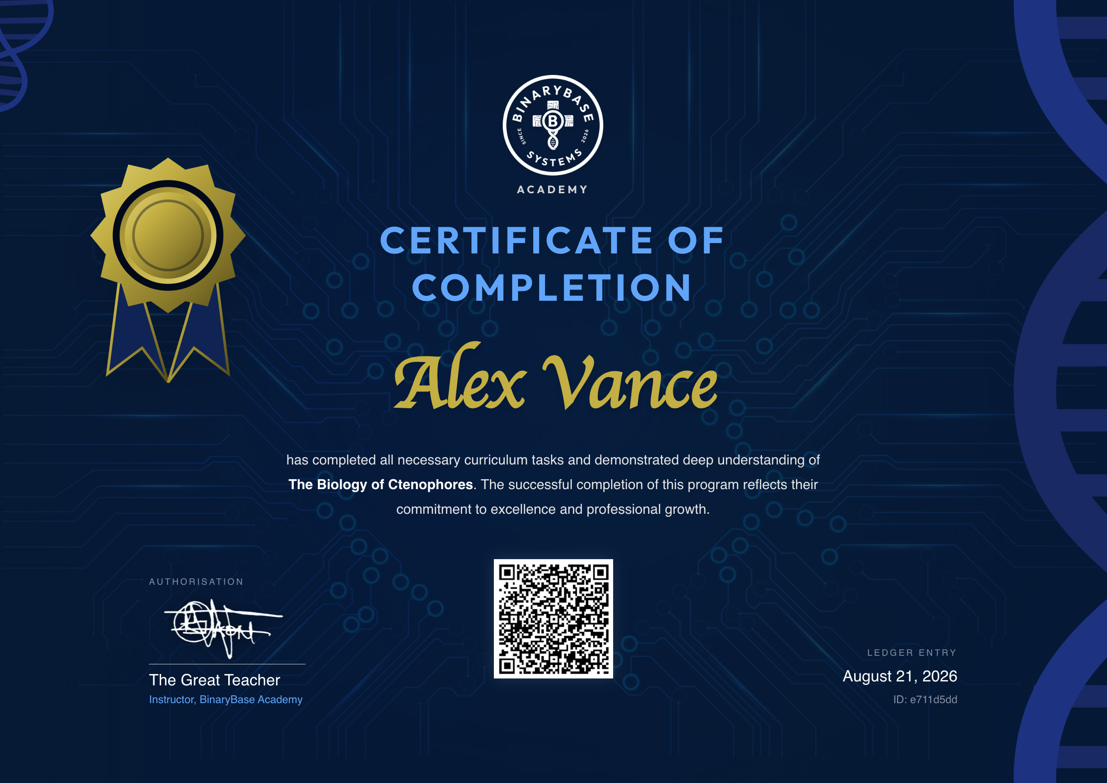 Official Verified Certificate Sample