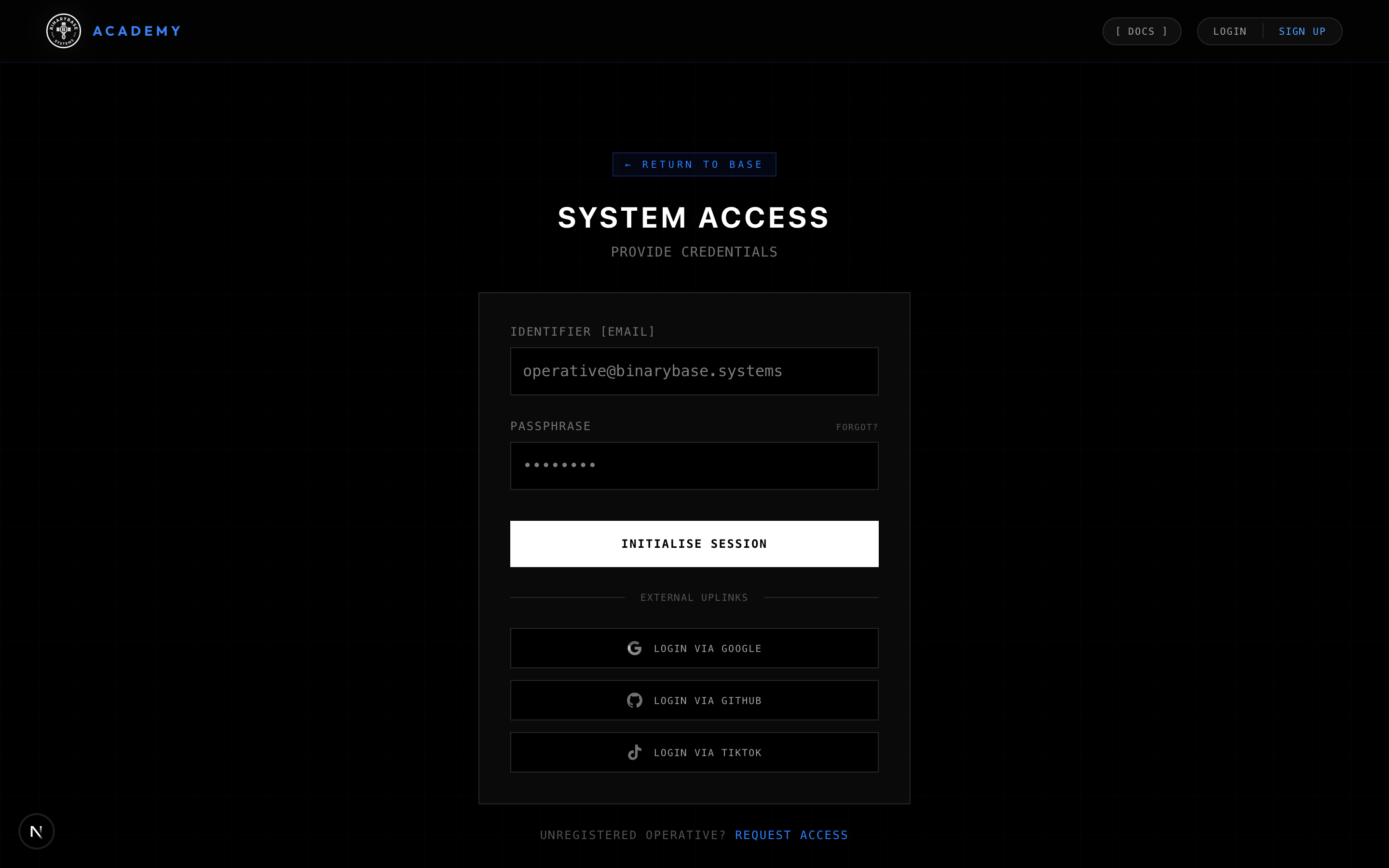 Platform Entry & Registration Gateway
