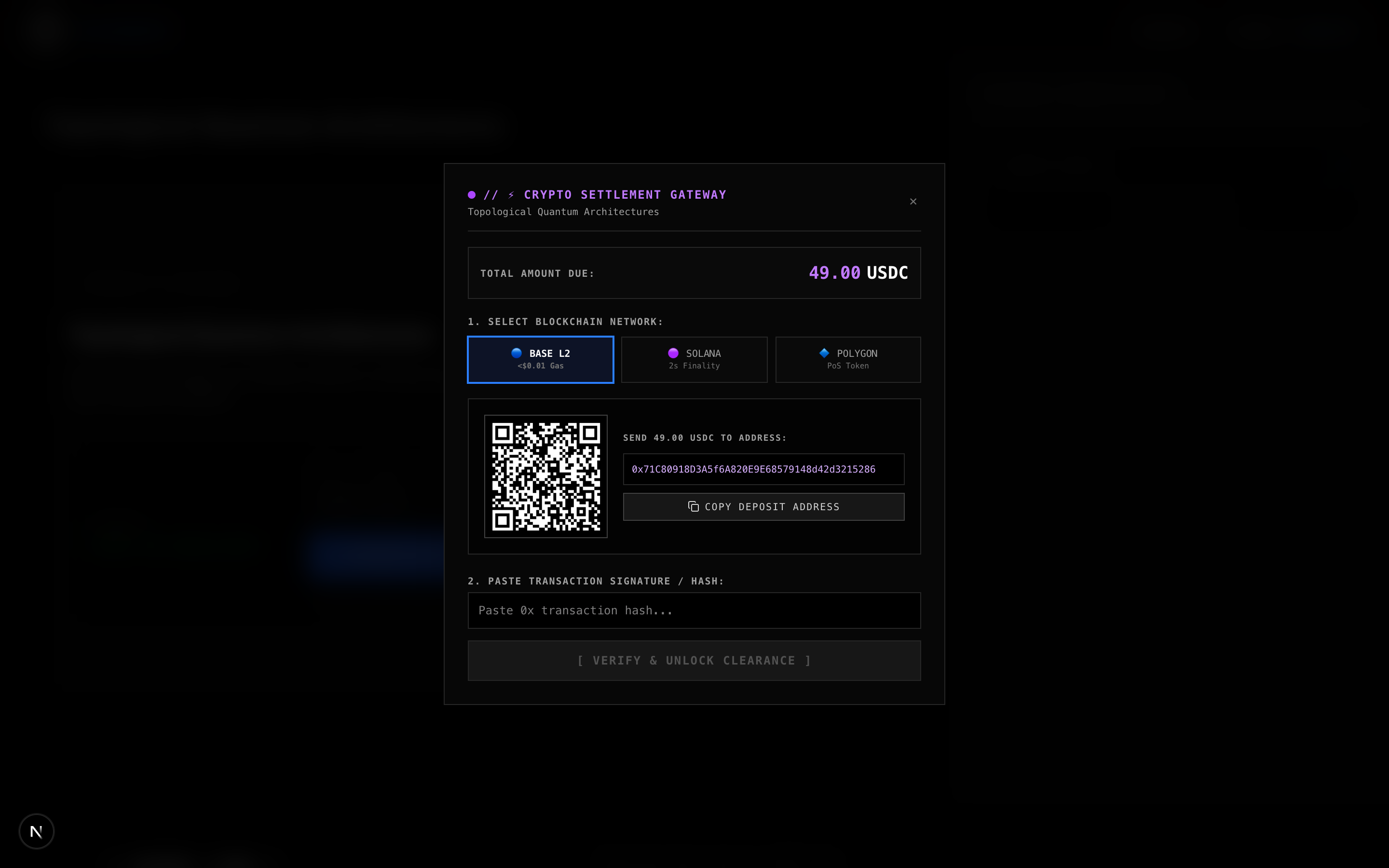 Web3 Multi-Chain Crypto Checkout Terminal